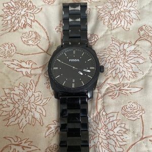 Mens fossil machine black